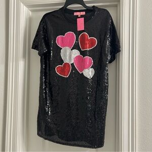 Simply Southern Sequin Heart Mini Dress S/M